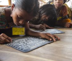 It starts from a simple slate, where Shirina learns to construct her sentences